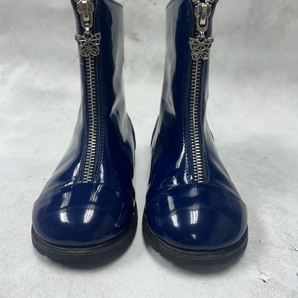 AOI sz 27 Age of Innocence navy blue glossy PU winter boots - Picture 2 of 14